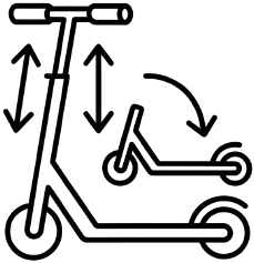 Adjustable folding kick scooter icon
