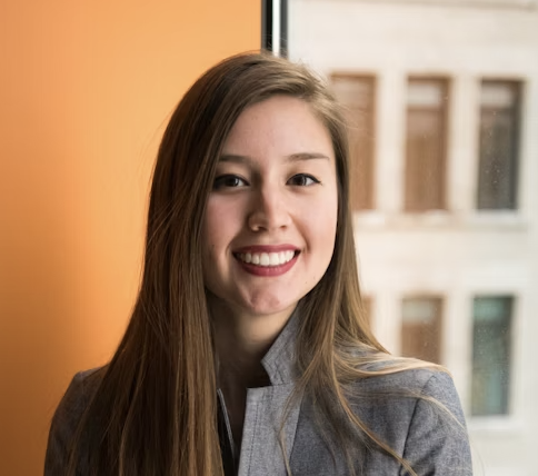 Smiling businesswoman office portrait