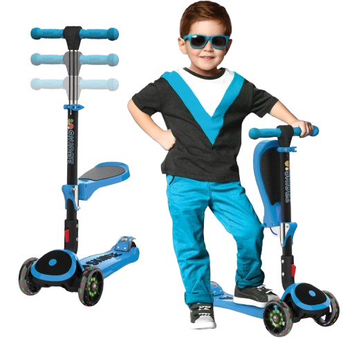 Foldable 3 Wheel Scooter with Lean-to-Steer