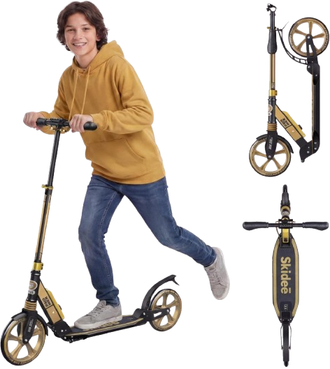 Adult & Teen Scooter Adjustable Height, Folding, Large Wheels