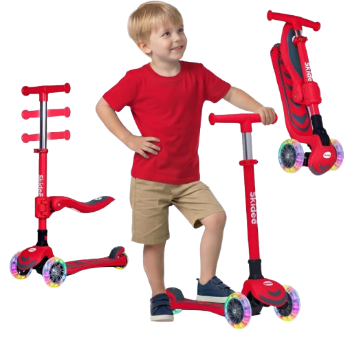Kick Scooter for Kids Ages 3-5, Removable Seat & LED Light Wheels