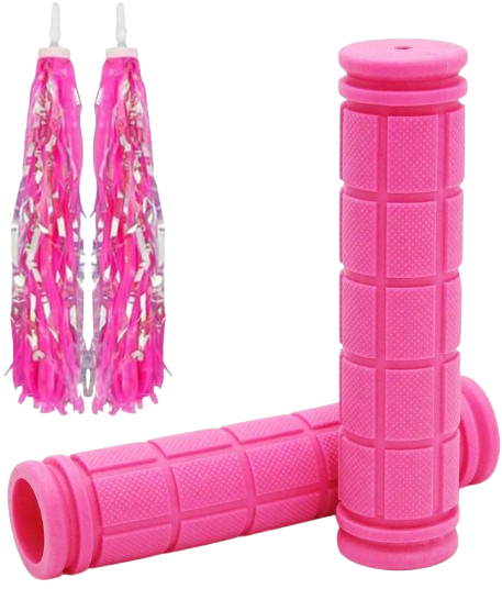 Bike Handlebar Grips with Tassel Streamers